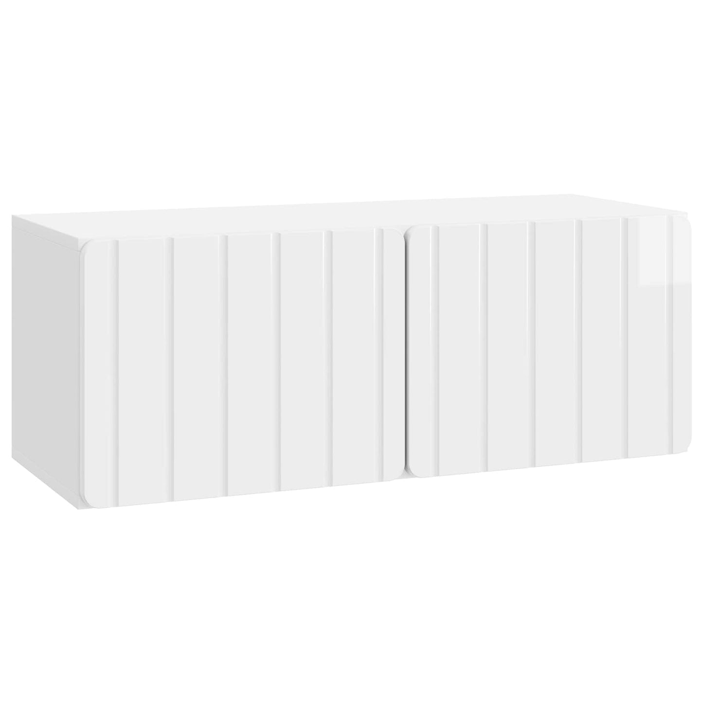 Fali TV szekrény 78,5 x 31 x 30 cm Magasfényű Fehér Szerelt Fa