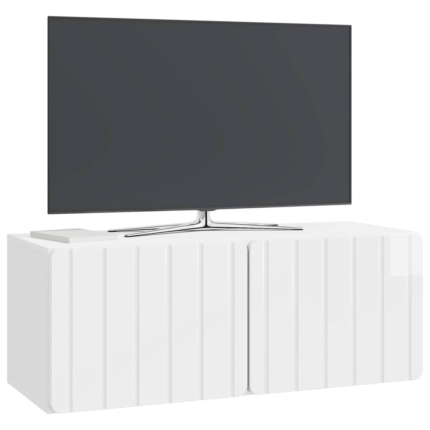 Fali TV szekrény 78,5 x 31 x 30 cm Magasfényű Fehér Szerelt Fa
