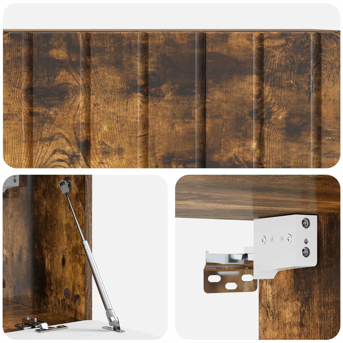 Fali TV szekrény 78,5 x 31 x 30 cm Füstös Tölgy Szerelt Fa