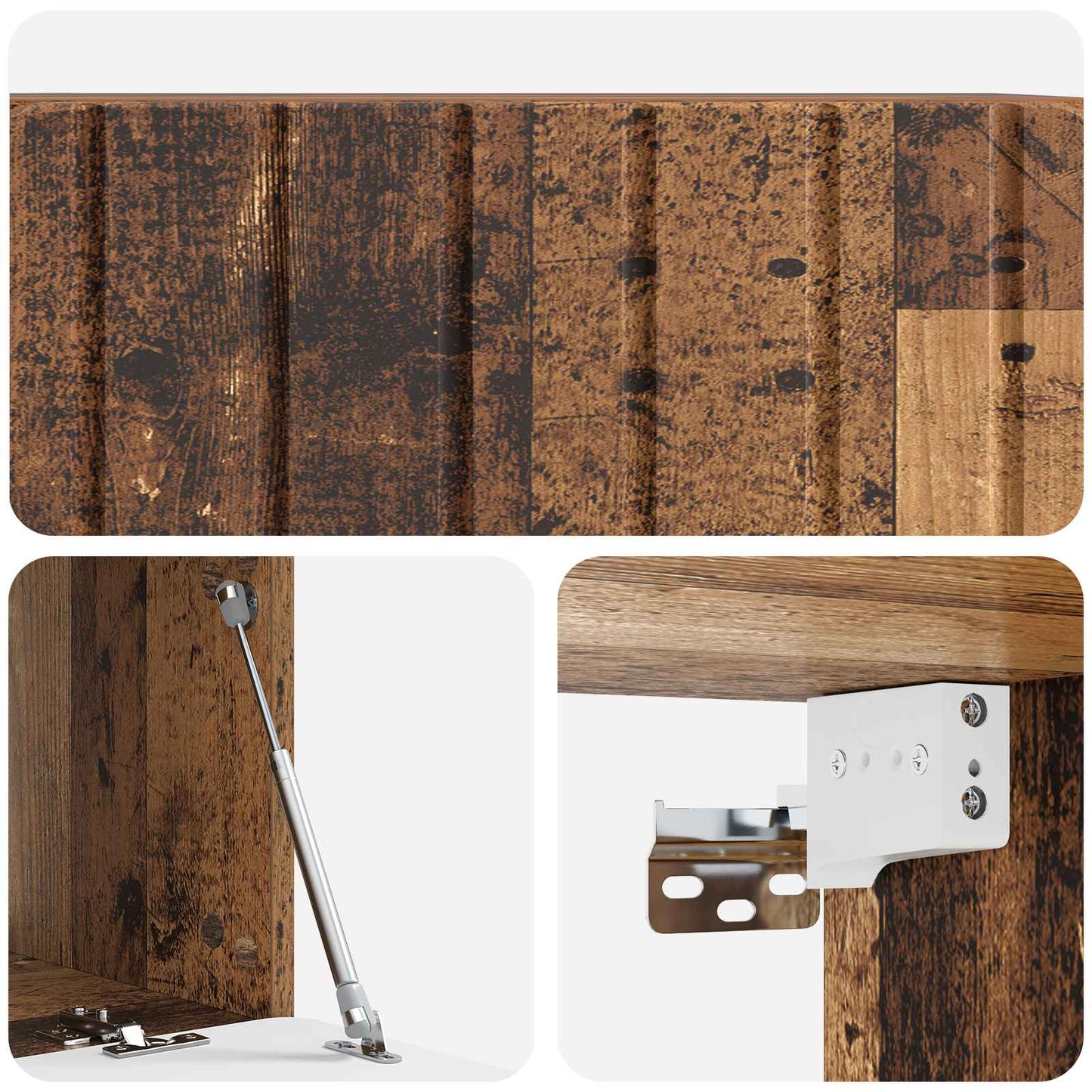 Fali TV szekrény 78,5 x 31 x 30 cm Antik Fa Szerelt Fa