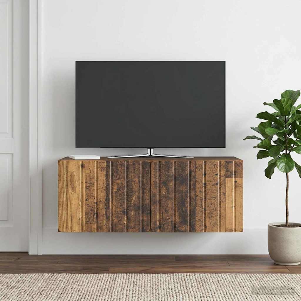 Fali TV szekrény 78,5 x 31 x 30 cm Antik Fa Szerelt Fa