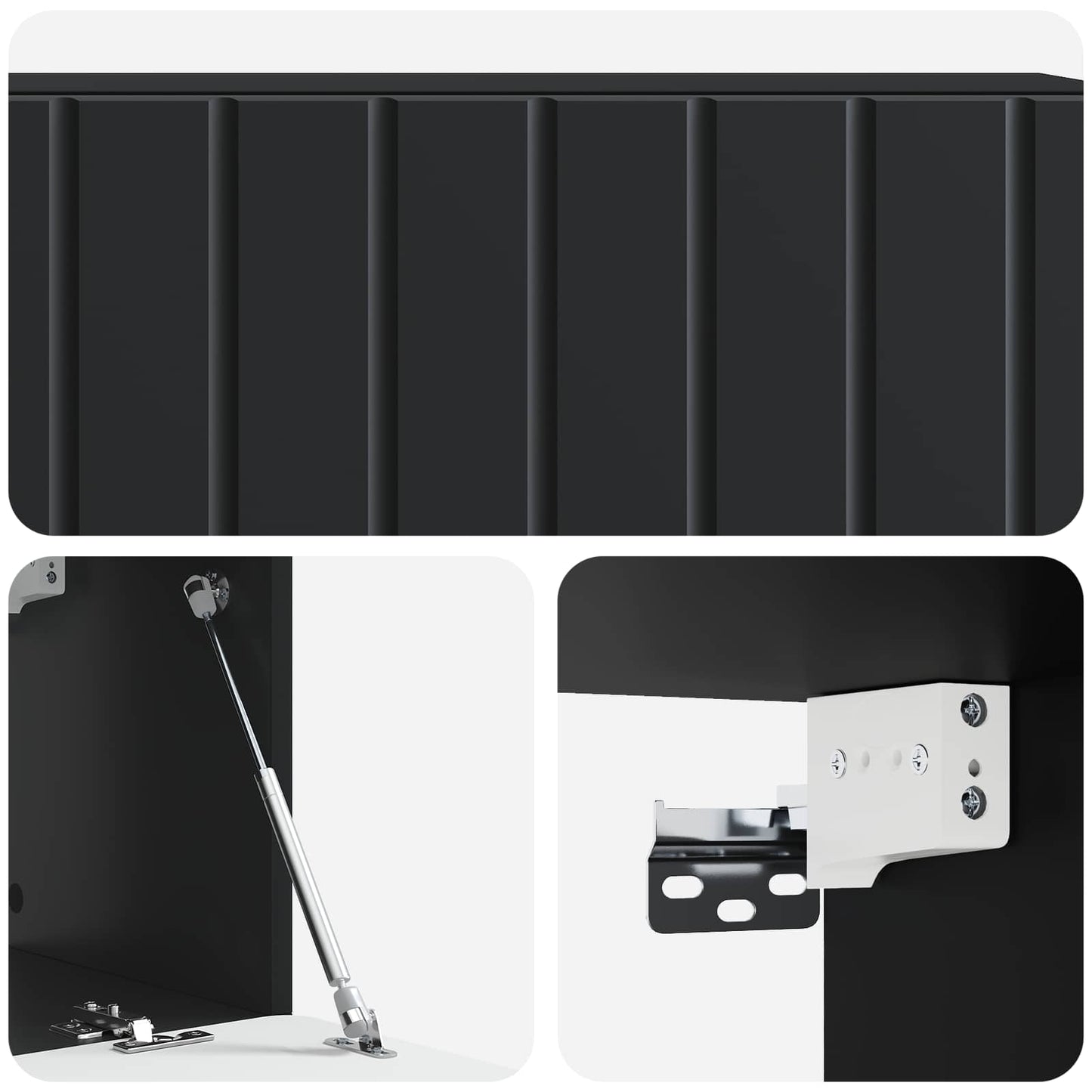 Fali TV szekrény 98 x 31 x 30 cm Fekete Szerelt Fa