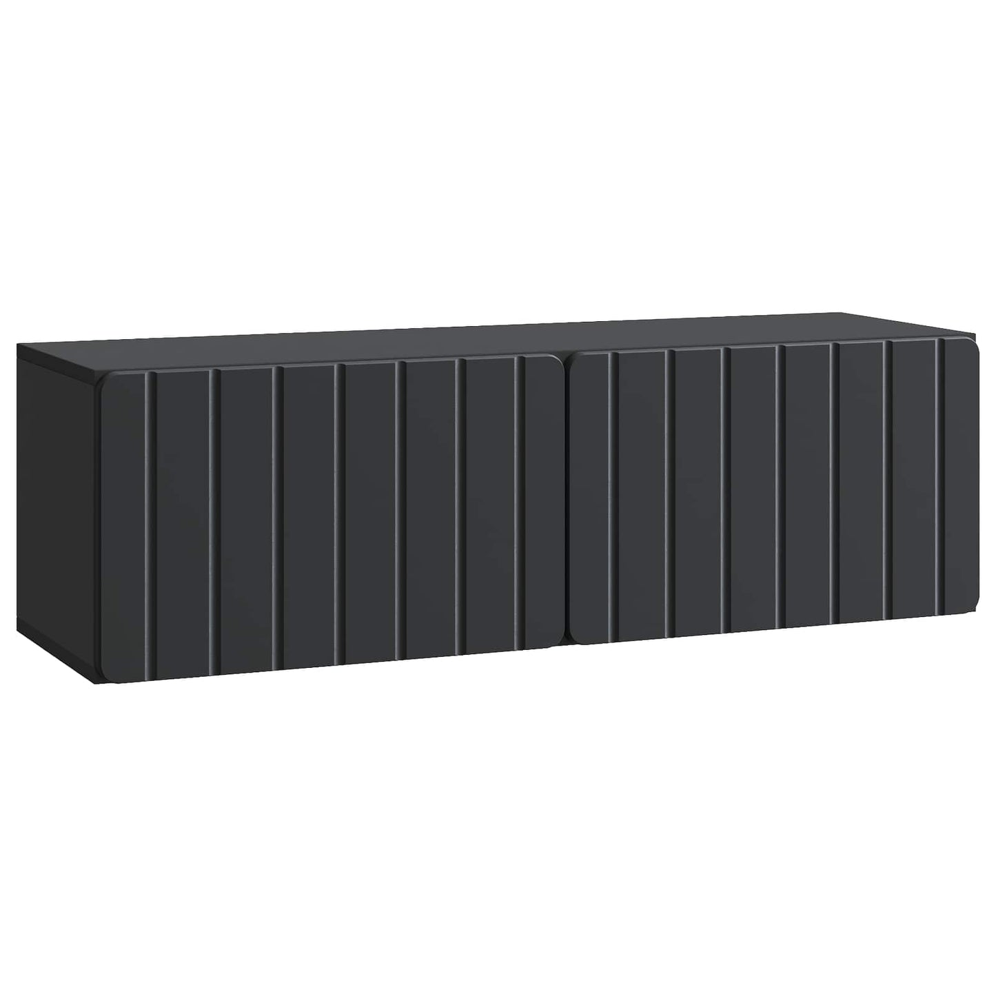 Fali TV szekrény 98 x 31 x 30 cm Fekete Szerelt Fa