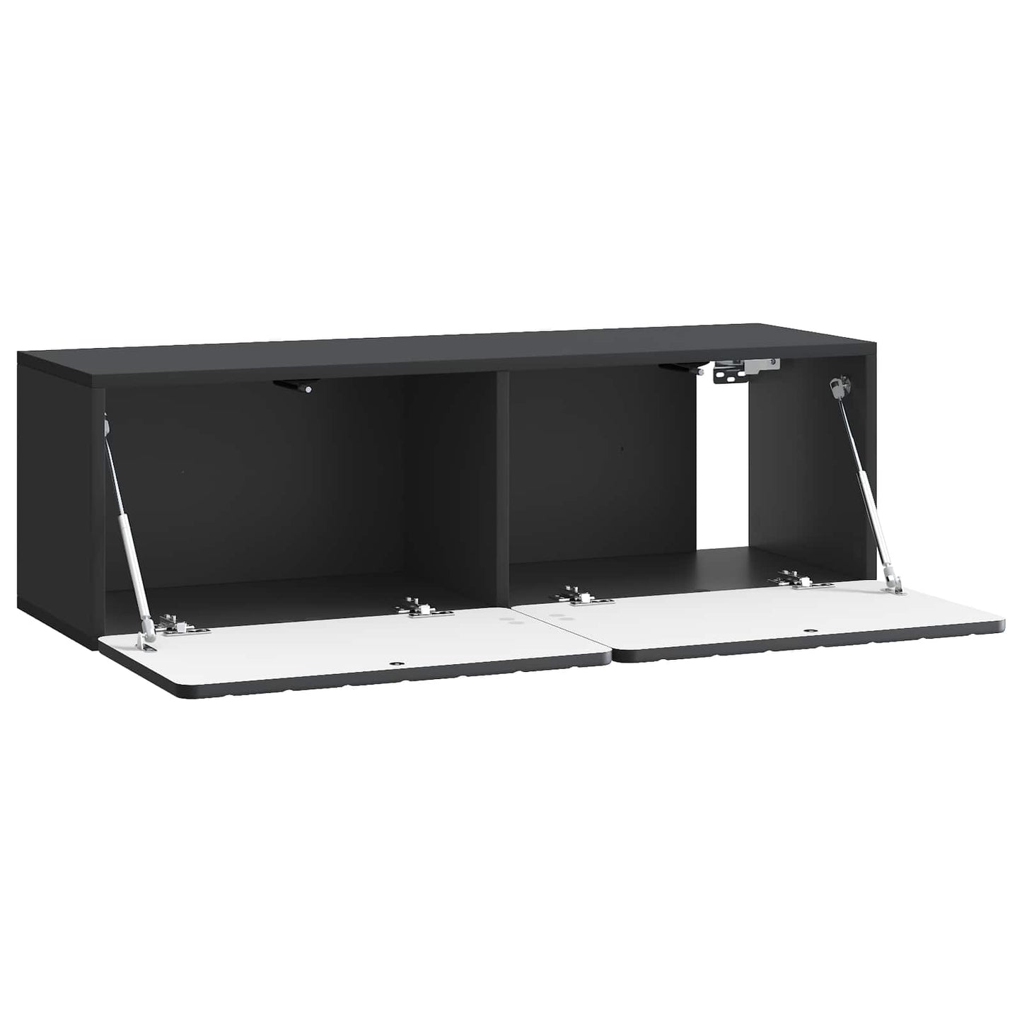 Fali TV szekrény 98 x 31 x 30 cm Fekete Szerelt Fa