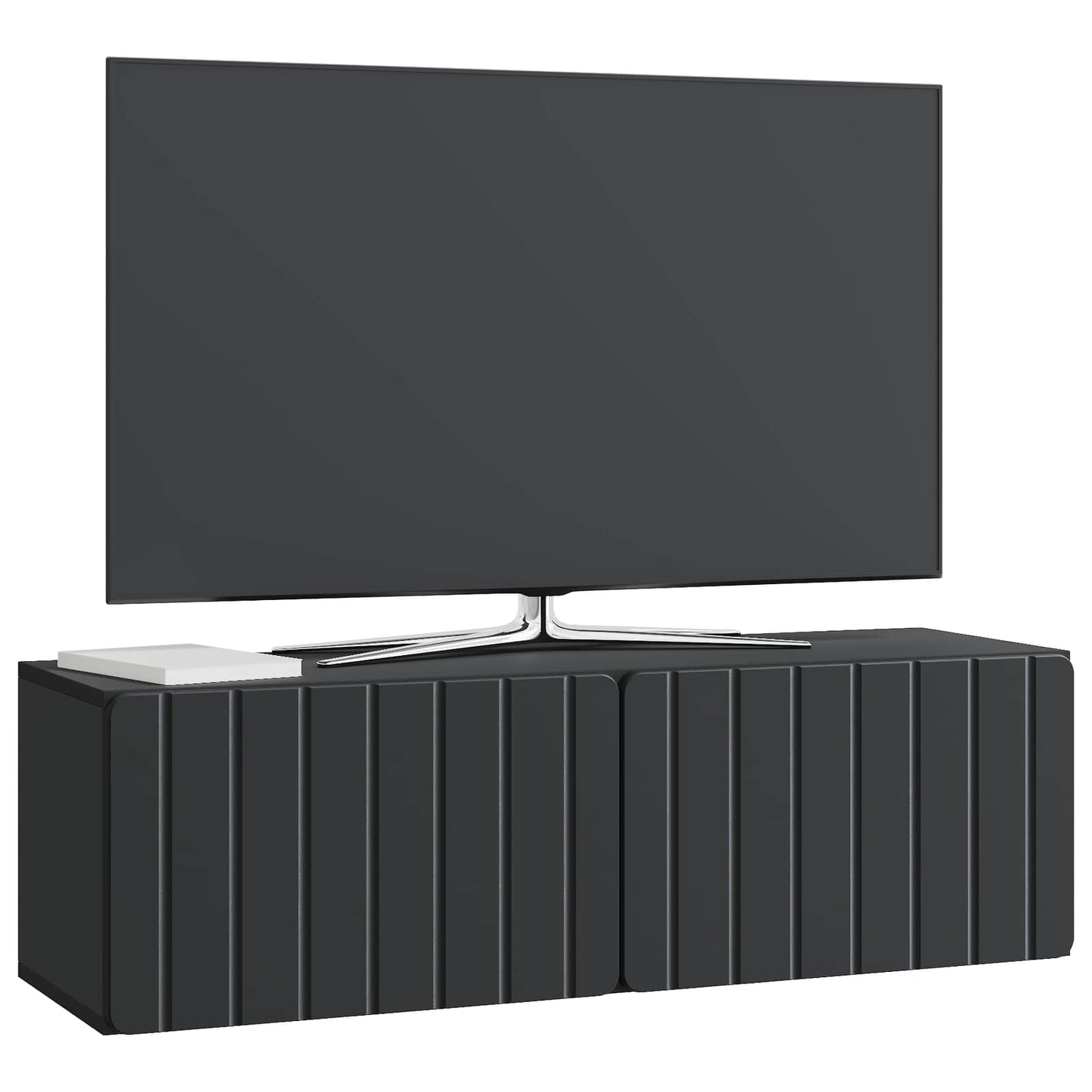Fali TV szekrény 98 x 31 x 30 cm Fekete Szerelt Fa
