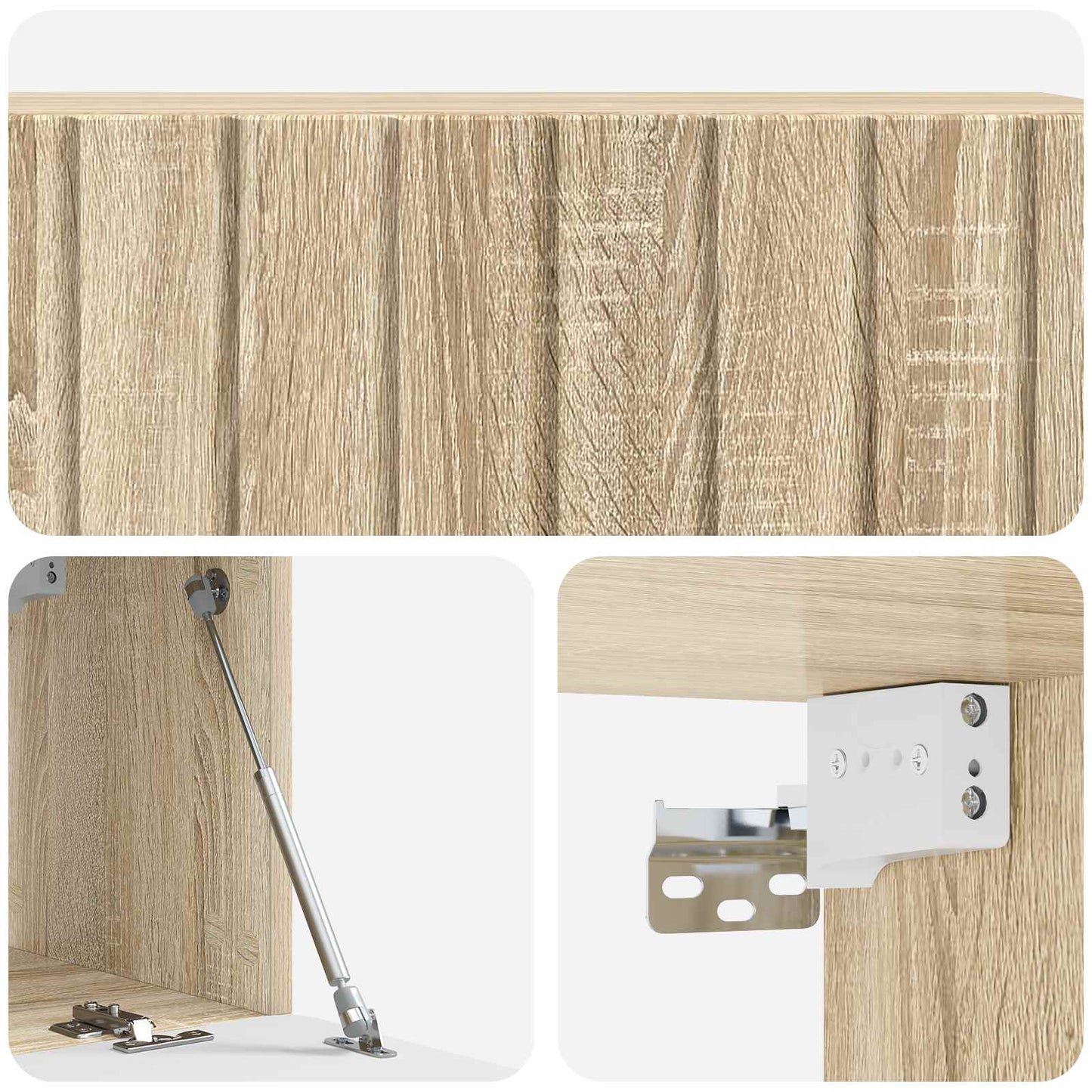 Fali TV szekrény 98 x 31 x 30 cm Sonoma Tölgy Szerelt Fa