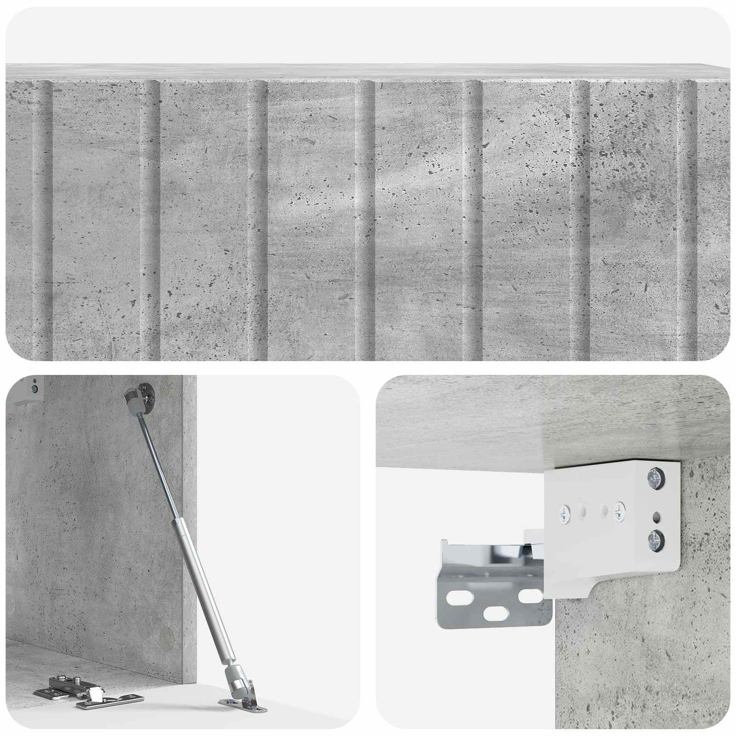 Fali TV szekrény 98 x 31 x 30 cm Betonszürke Szerelt Fa