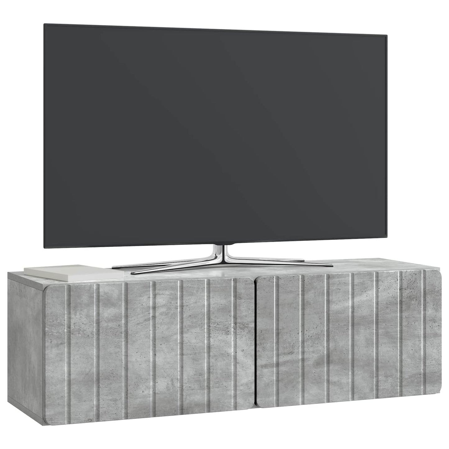 Fali TV szekrény 98 x 31 x 30 cm Betonszürke Szerelt Fa