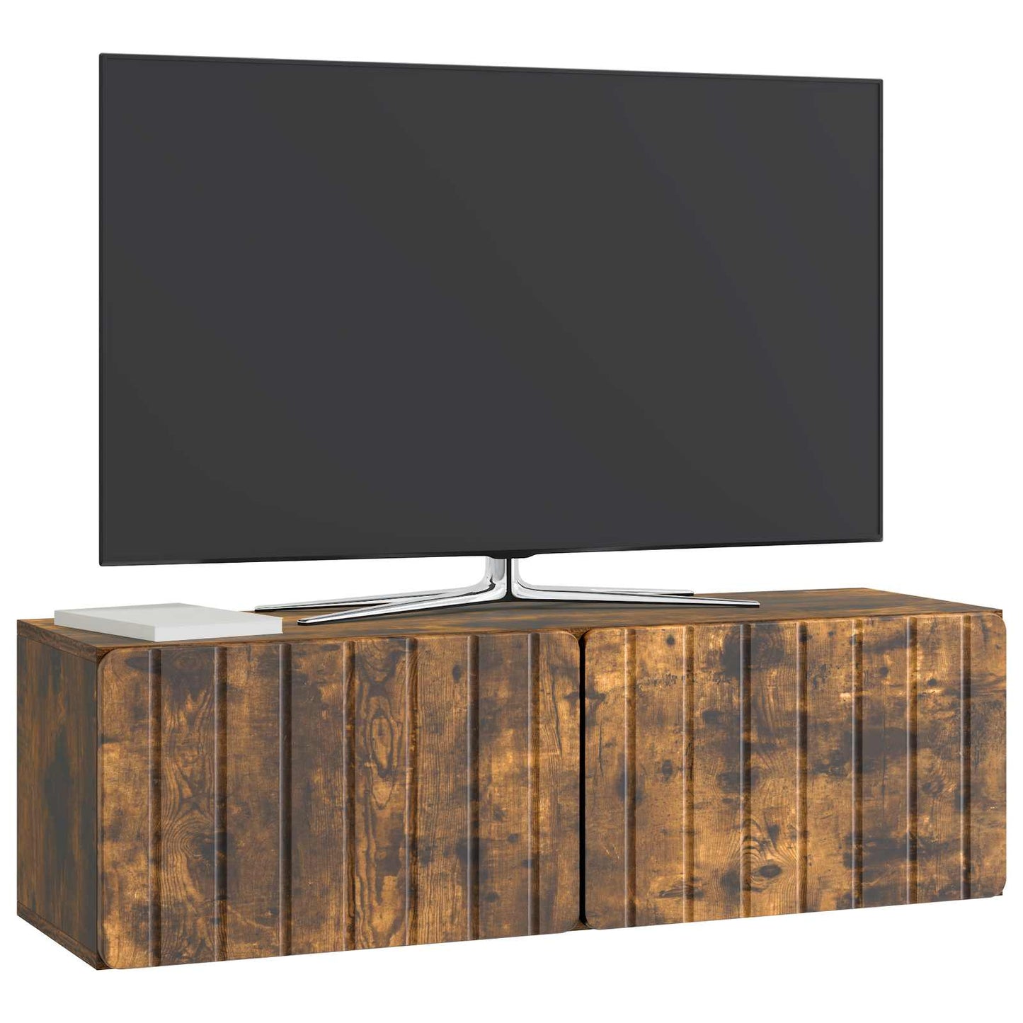 Fali TV szekrény 98 x 31 x 30 cm Füstös Tölgy Szerelt Fa