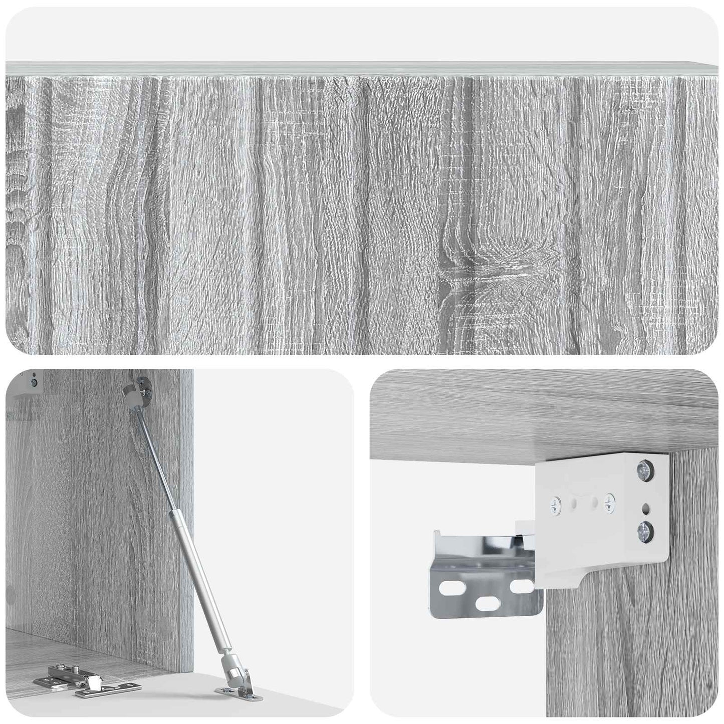 Fali TV szekrény 98 x 31 x 30 cm Szürke Sonoma Szerelt Fa