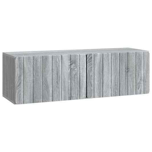 Fali TV szekrény Szürke Sonoma 98 x 31 x 30 cm Szerelt Fa