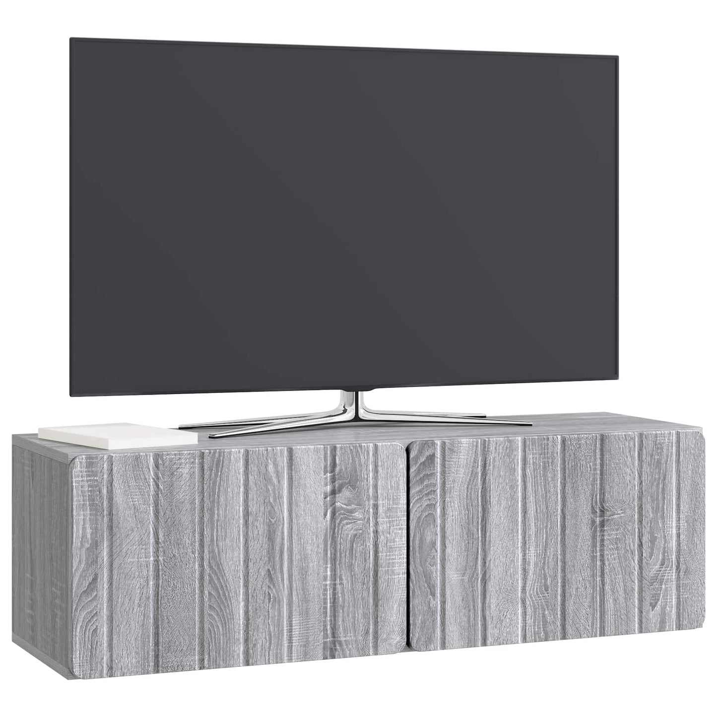 Fali TV szekrény 98 x 31 x 30 cm Szürke Sonoma Szerelt Fa