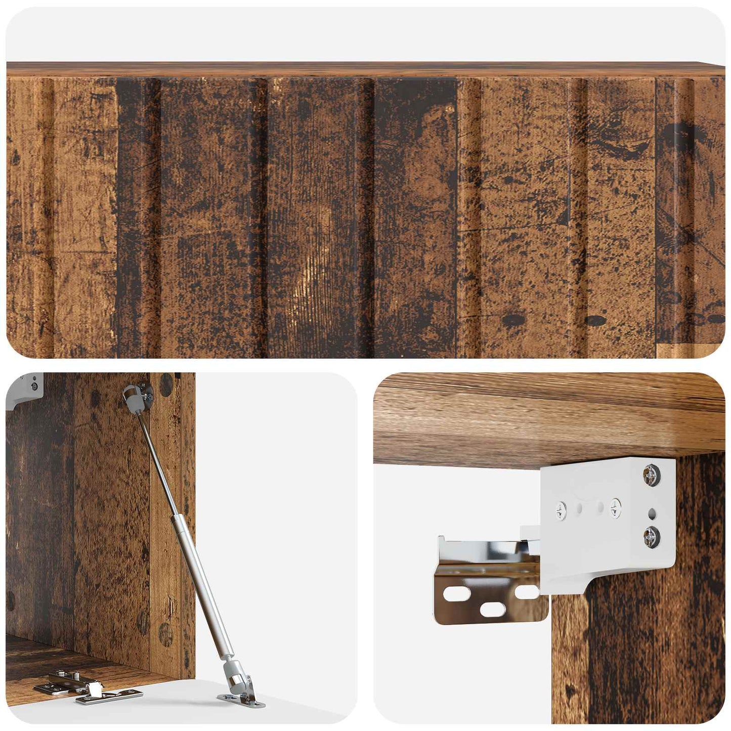 Fali TV szekrény 98 x 31 x 30 cm Antik Fa Szerelt Fa