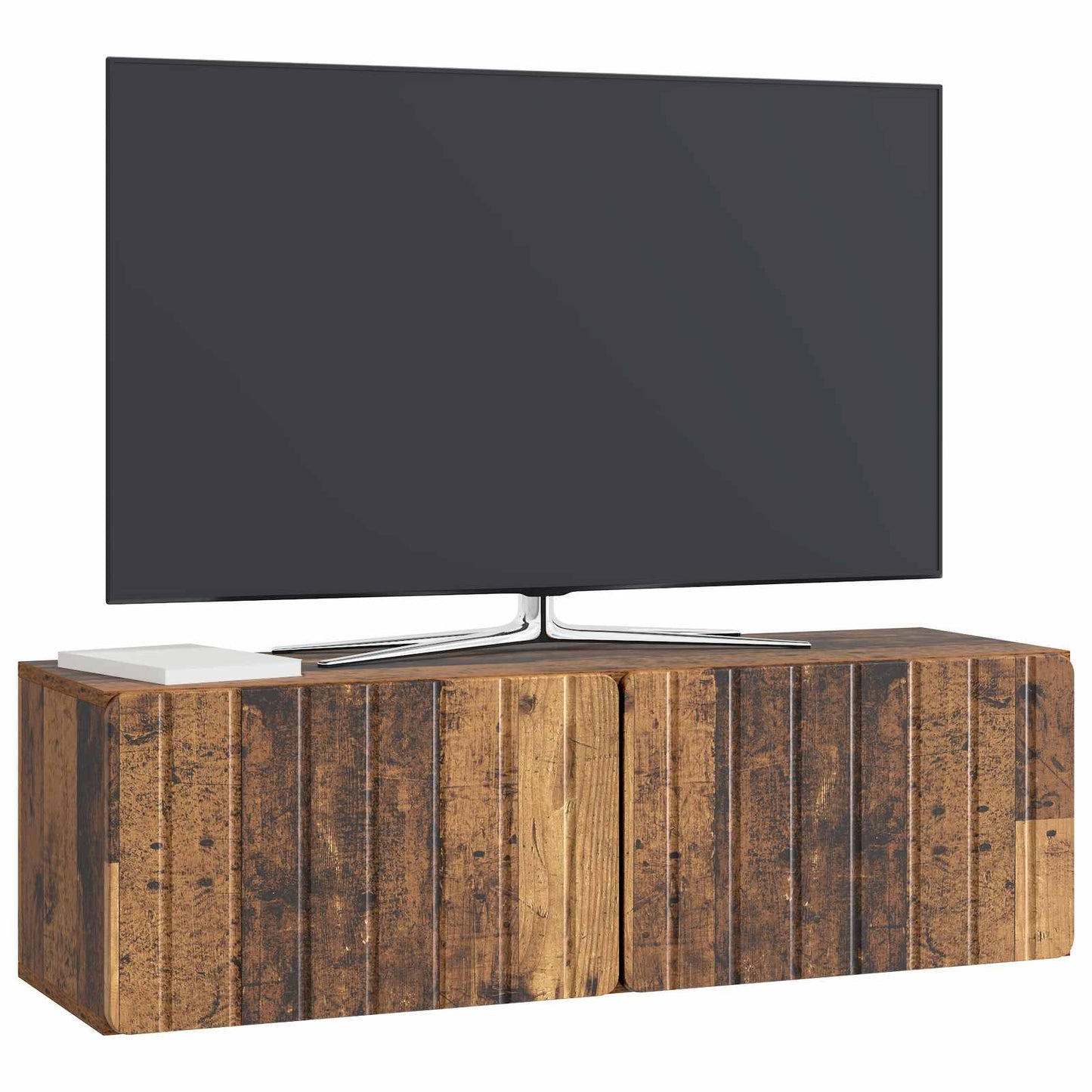 Fali TV szekrény 98 x 31 x 30 cm Antik Fa Szerelt Fa