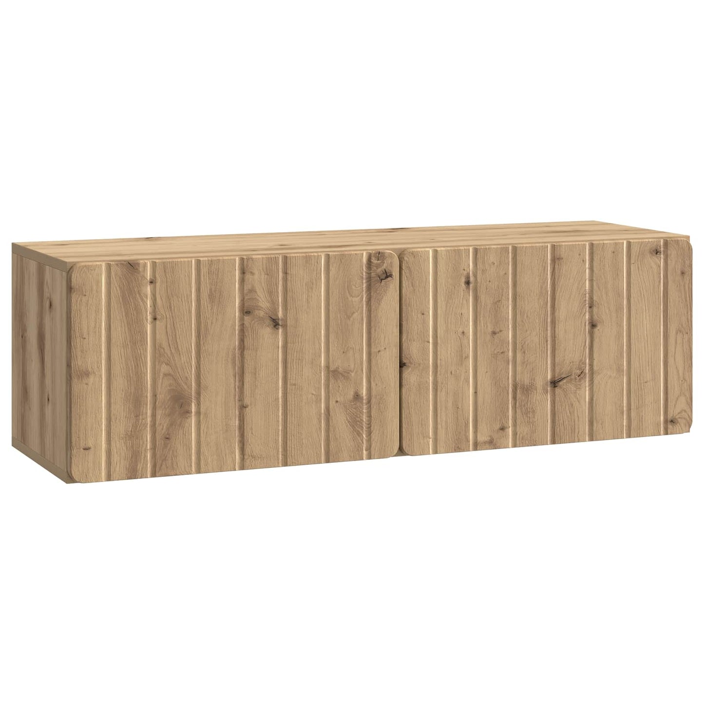Fali TV szekrény 98 x 31 x 30 cm Kézműves Tölgy Szerelt Fa