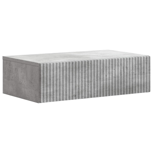 Fali oldaltábla Betonszürke 59 x 34,5 x 17 cm Szerelt Fa