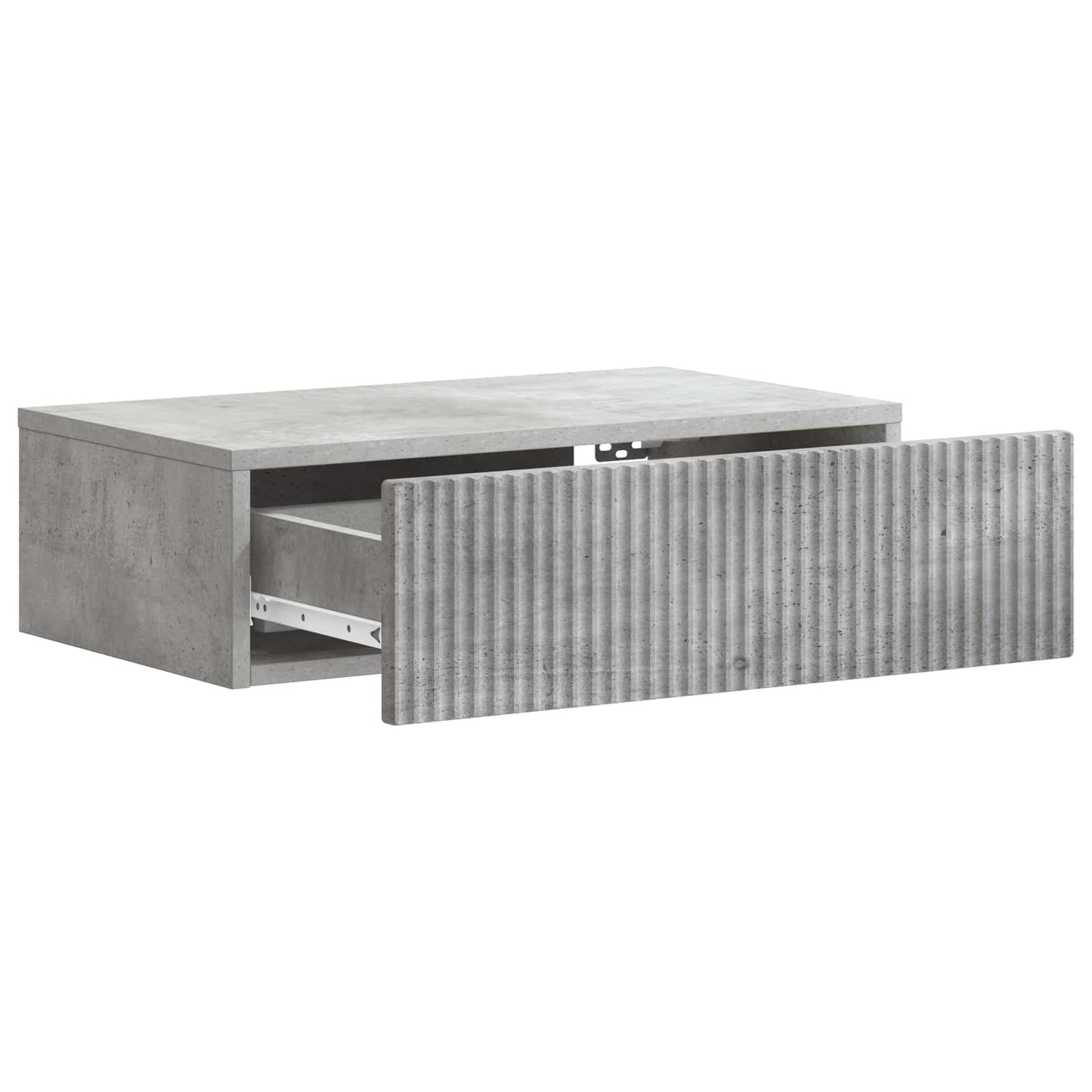 Fali oldaltábla Betonszürke 59 x 34,5 x 17 cm Szerelt Fa