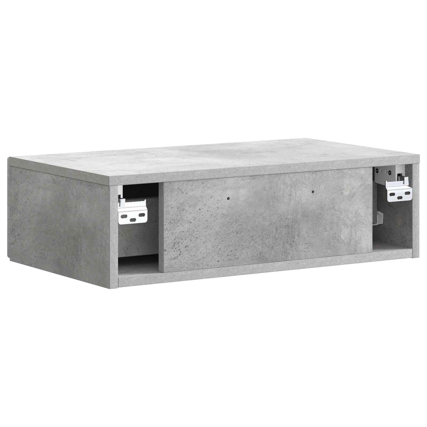 Fali oldaltábla Betonszürke 59 x 34,5 x 17 cm Szerelt Fa