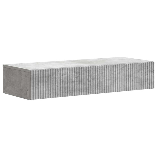 Fali oldaltábla Betonszürke 87,5 x 34,5 x 17 cm Szerelt Fa