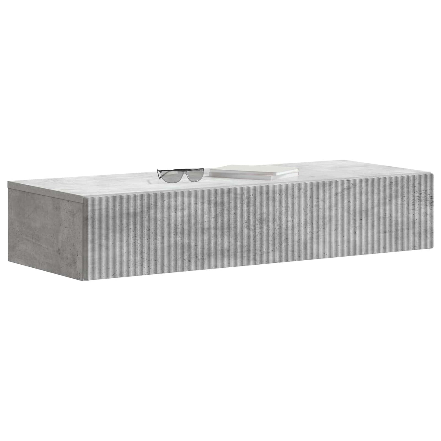 Fali oldaltábla Betonszürke 87,5 x 34,5 x 17 cm Szerelt Fa