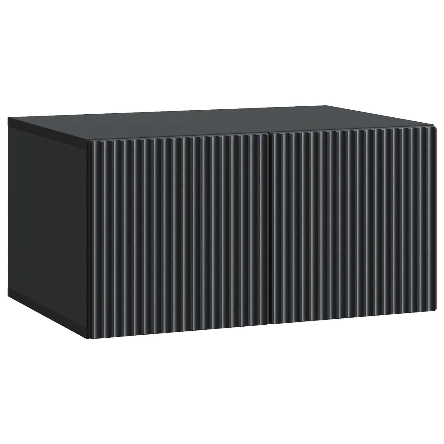 Fali TV szekrény Fekete 59,5 x 41 x 30 cm Szerelt Fa