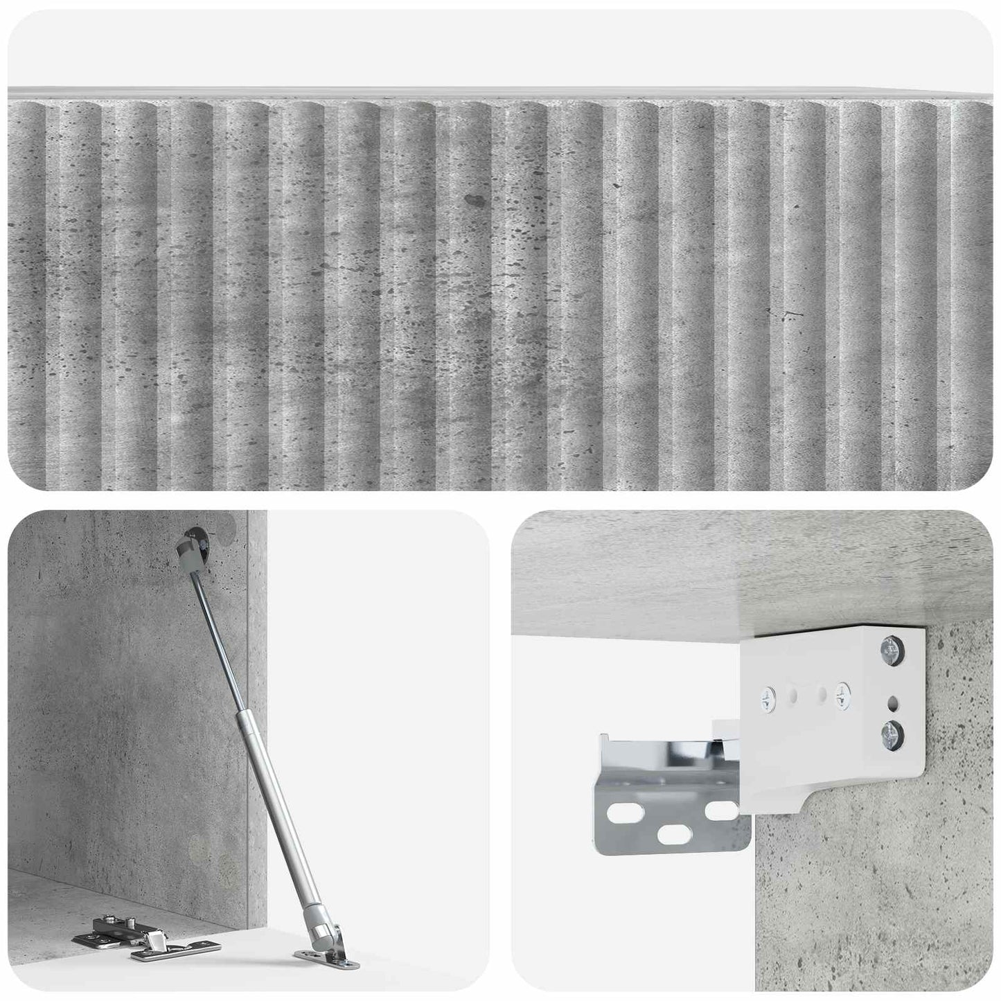 Fali TV szekrény Betonszürke 59,5 x 41 x 30 cm Szerelt Fa