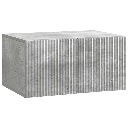 Fali TV szekrény Betonszürke 59,5 x 41 x 30 cm Szerelt Fa