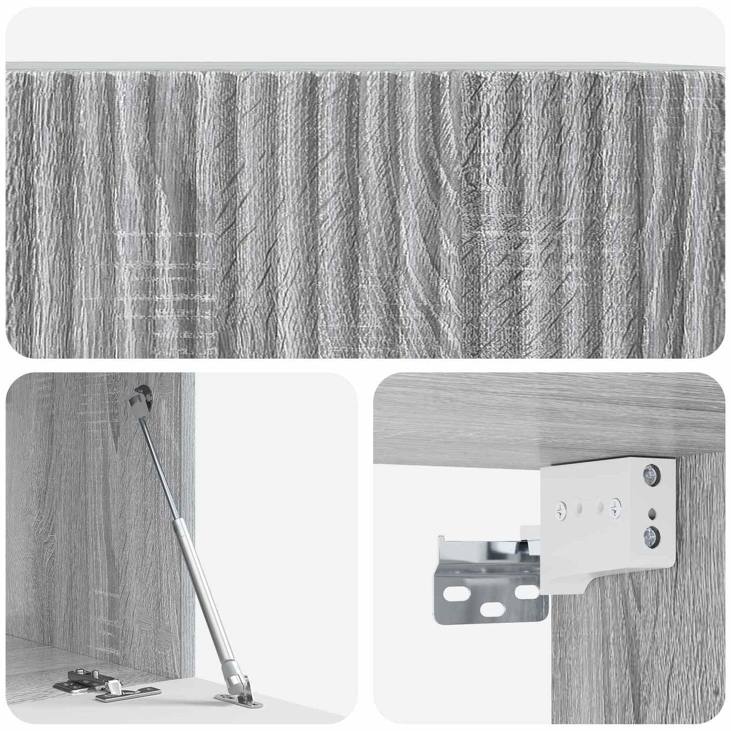 Fali TV szekrény Szürke Sonoma 59,5 x 41 x 30 cm Szerelt Fa
