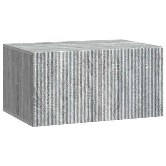 Fali TV szekrény Szürke Sonoma 59,5 x 41 x 30 cm Szerelt Fa
