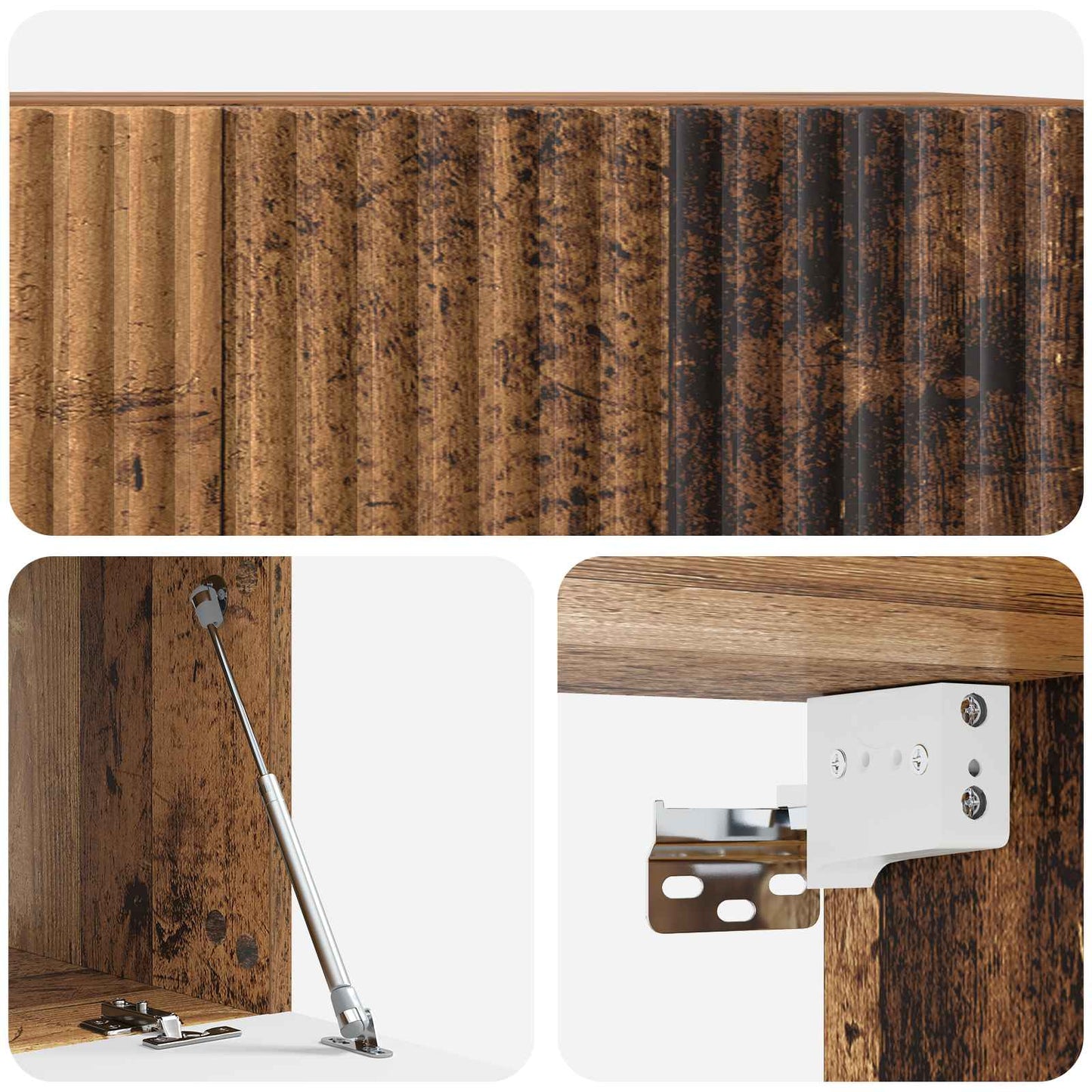 Fali TV szekrény Antik Fa 59,5 x 41 x 30 cm Szerelt Fa