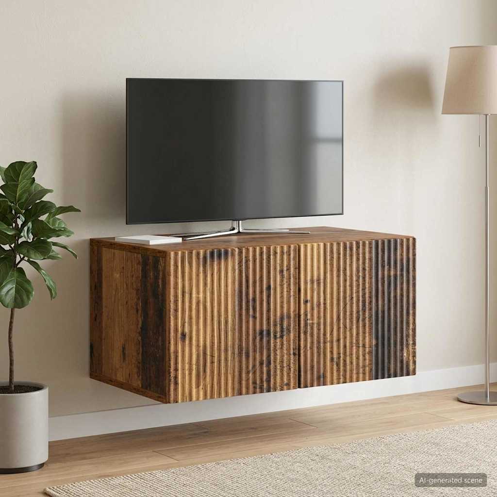 Fali TV szekrény Antik Fa 59,5 x 41 x 30 cm Szerelt Fa