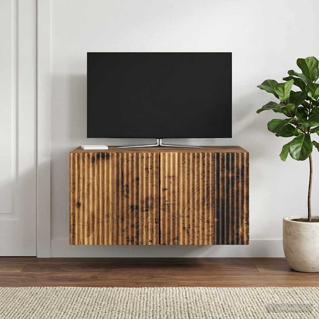 Fali TV szekrény Antik Fa 59,5 x 41 x 30 cm Szerelt Fa
