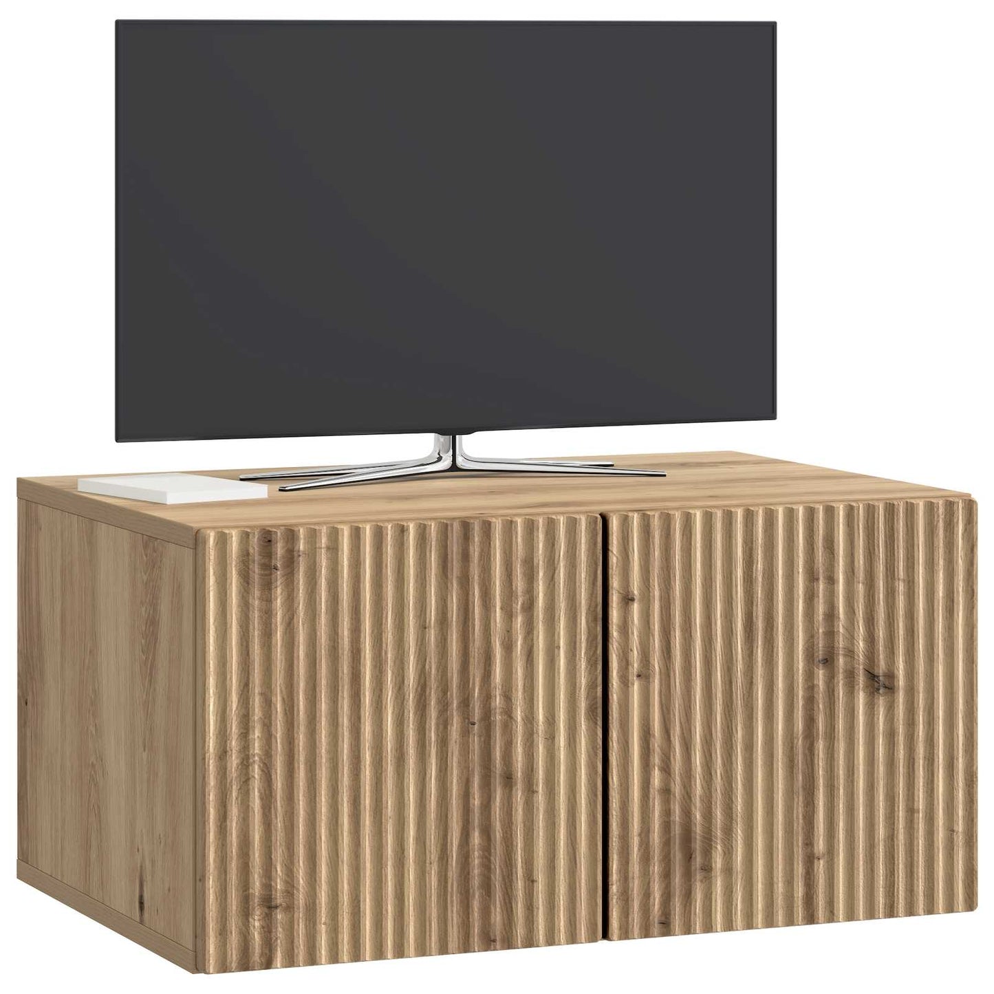 Fali TV szekrény 59,5 x 41 x 30 cm Kézműves Tölgy Szerelt Fa