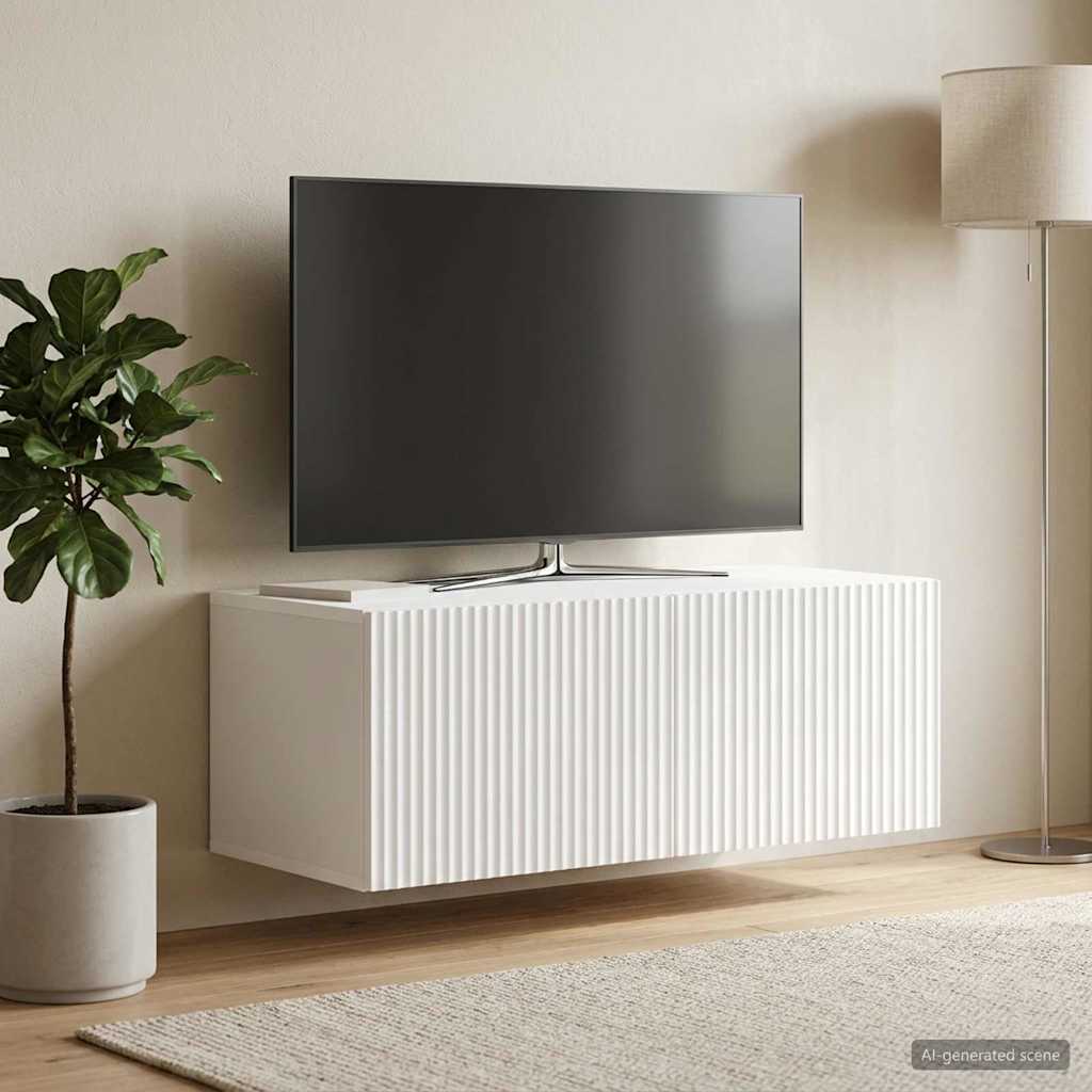 Fali TV szekrény Fehér 78,5 x 41 x 30 cm Szerelt Fa