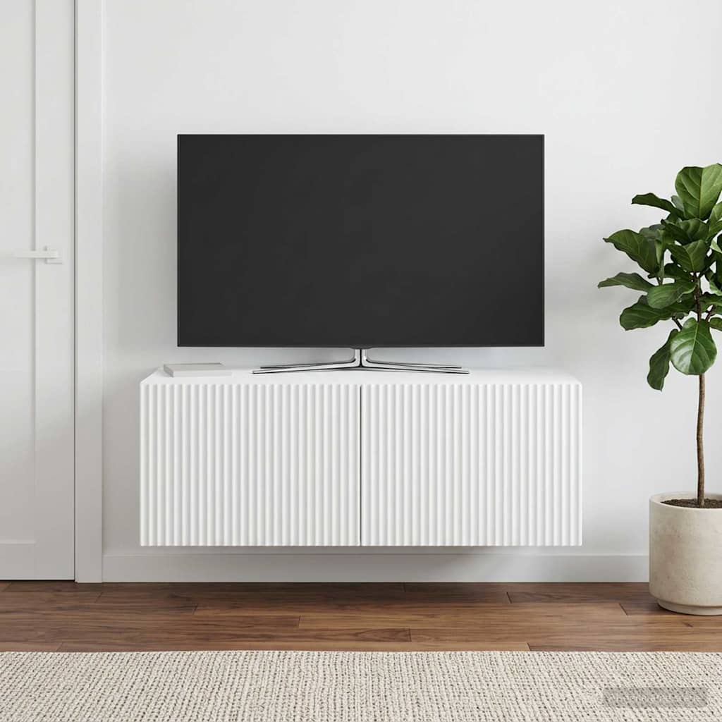 Fali TV szekrény Fehér 78,5 x 41 x 30 cm Szerelt Fa
