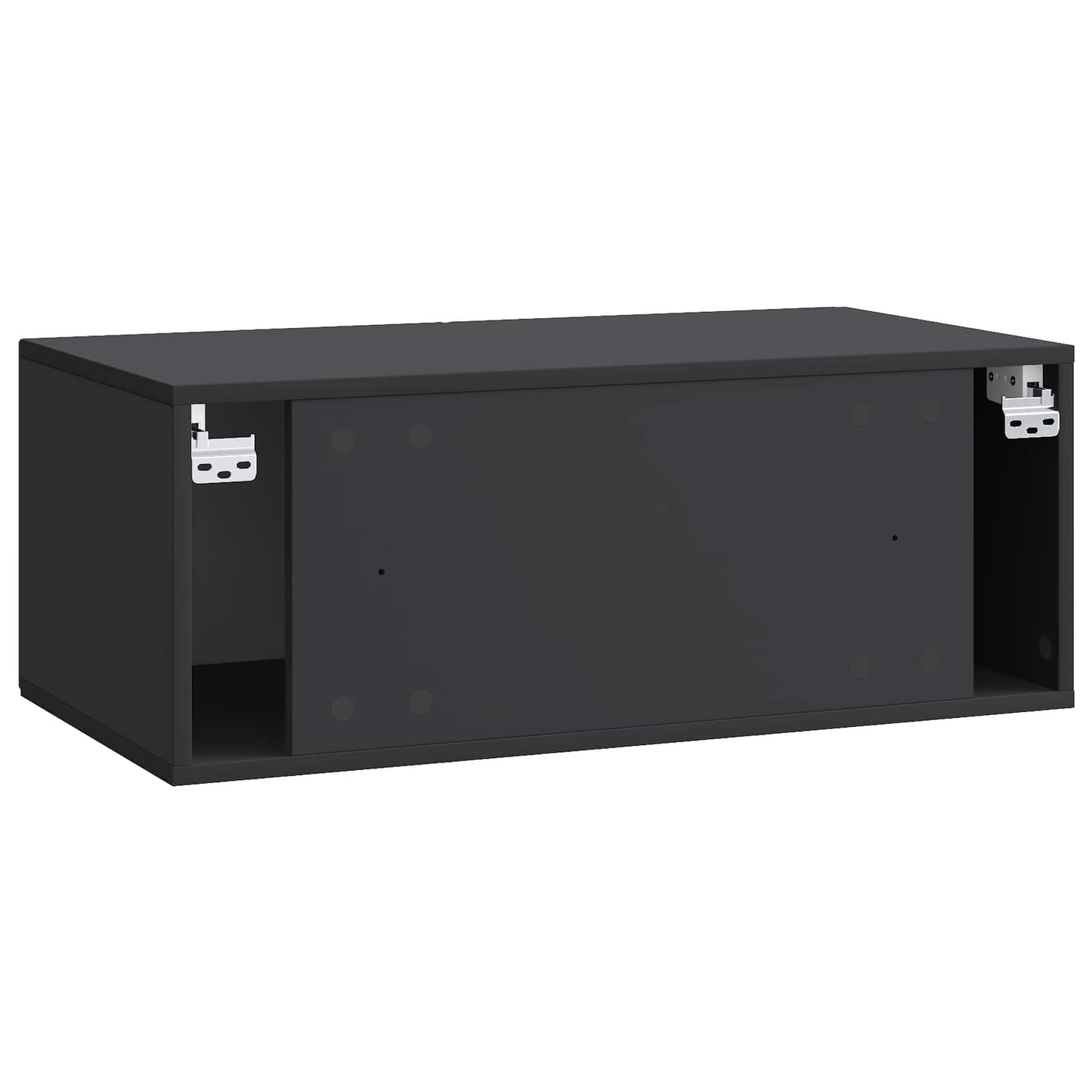 Fali TV szekrény Fekete 78,5 x 41 x 30 cm Szerelt Fa