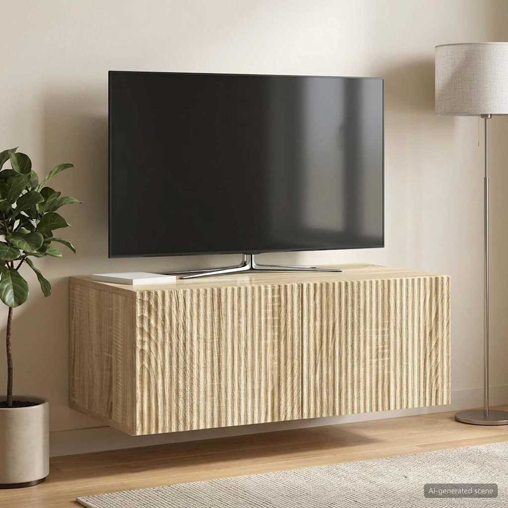 Fali TV szekrény Sonoma Tölgy 78,5 x 41 x 30 cm Szerelt Fa