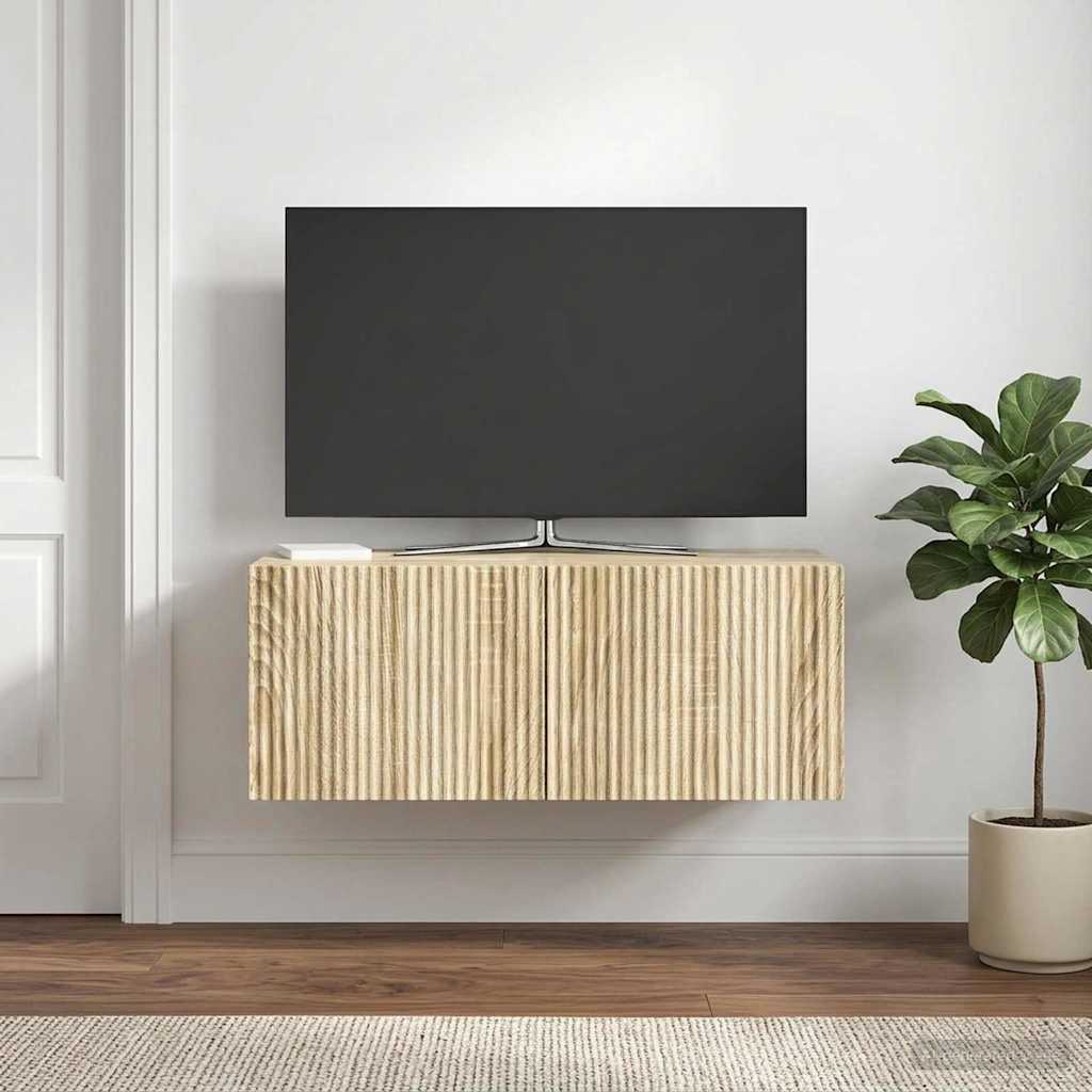 Fali TV szekrény Sonoma Tölgy 78,5 x 41 x 30 cm Szerelt Fa