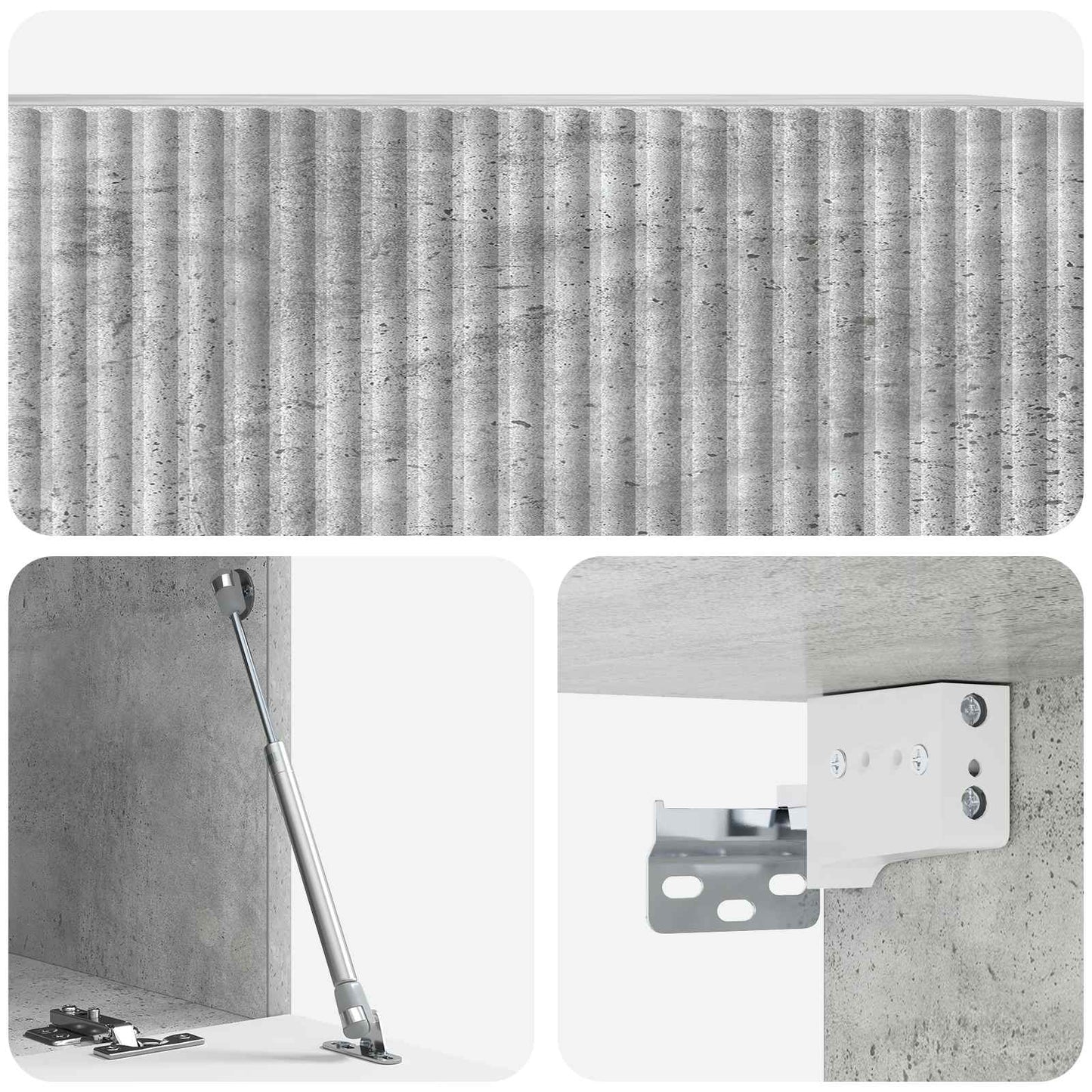Fali TV szekrény Betonszürke 78,5 x 41 x 30 cm Szerelt Fa