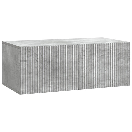 Fali TV szekrény Betonszürke 78,5 x 41 x 30 cm Szerelt Fa
