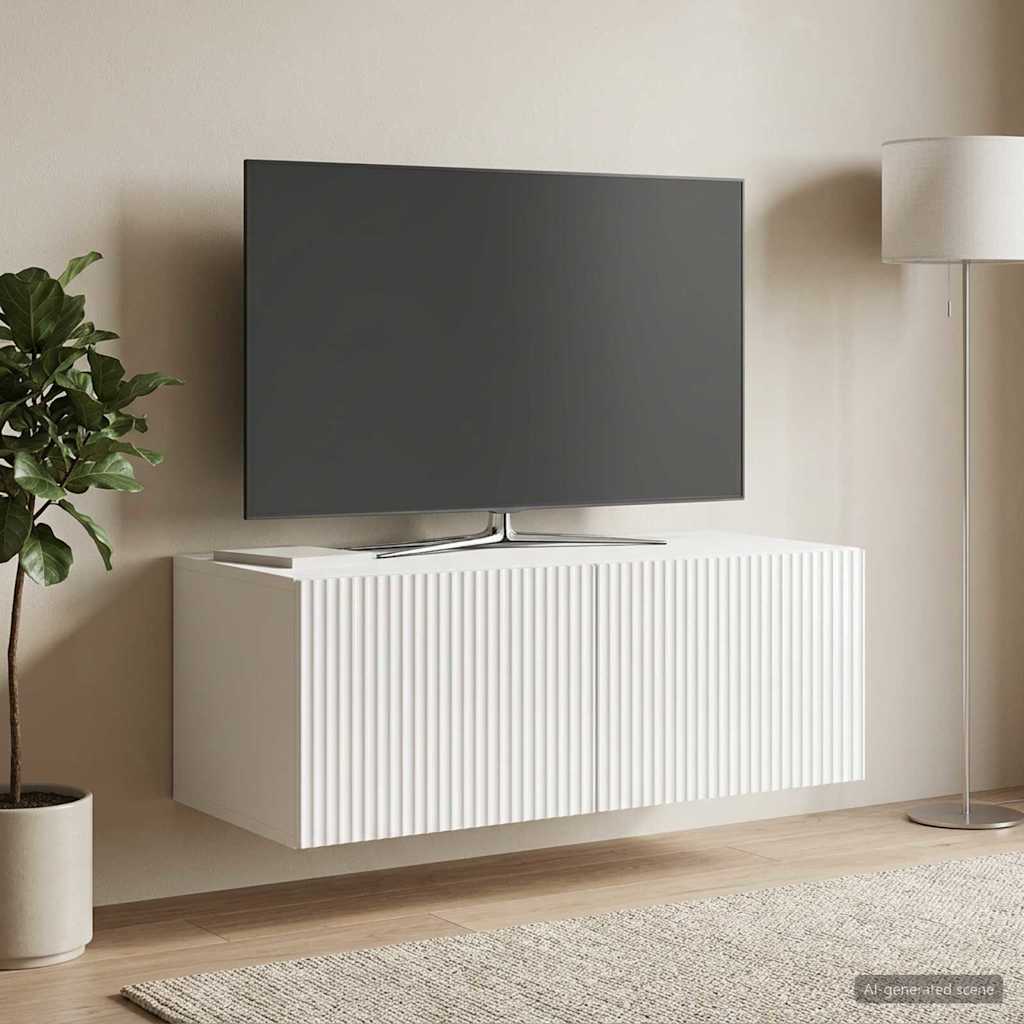 Fali TV szekrény Magasfényű Fehér 78,5 x 41 x 30 cm Szerelt Fa