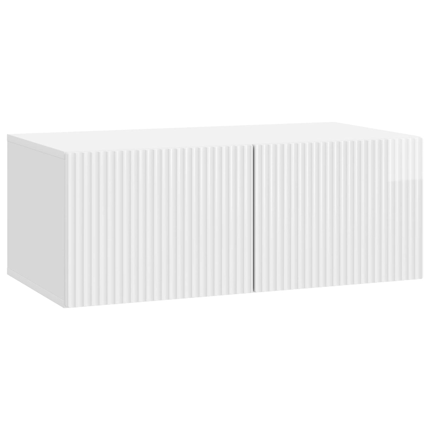 Fali TV szekrény Magasfényű Fehér 78,5 x 41 x 30 cm Szerelt Fa
