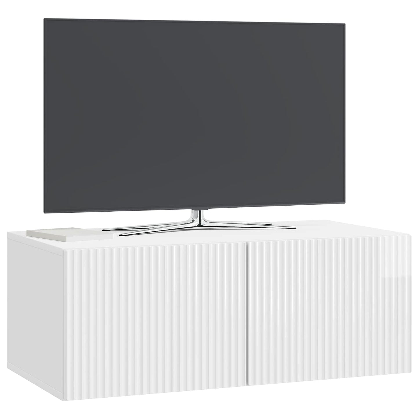 Fali TV szekrény Magasfényű Fehér 78,5 x 41 x 30 cm Szerelt Fa