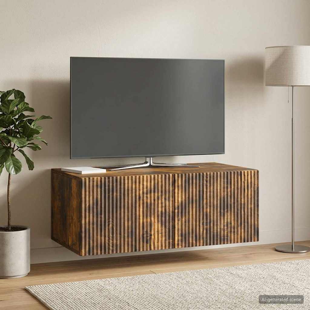 Fali TV szekrény Füstös Tölgy 78,5 x 41 x 30 cm Szerelt Fa