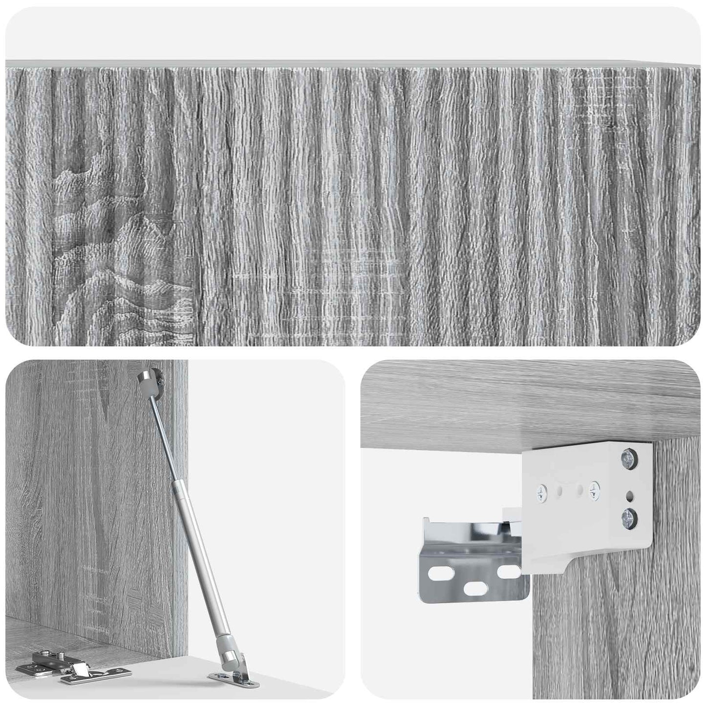 Fali TV szekrény Szürke Sonoma 78,5 x 41 x 30 cm Szerelt Fa