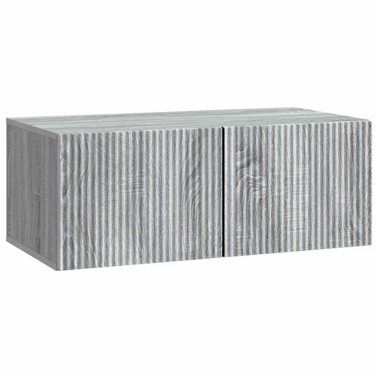 Fali TV szekrény Szürke Sonoma 78,5 x 41 x 30 cm Szerelt Fa