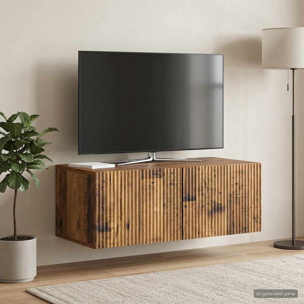 Fali TV szekrény Antik Fa 78,5 x 41 x 30 cm Szerelt Fa