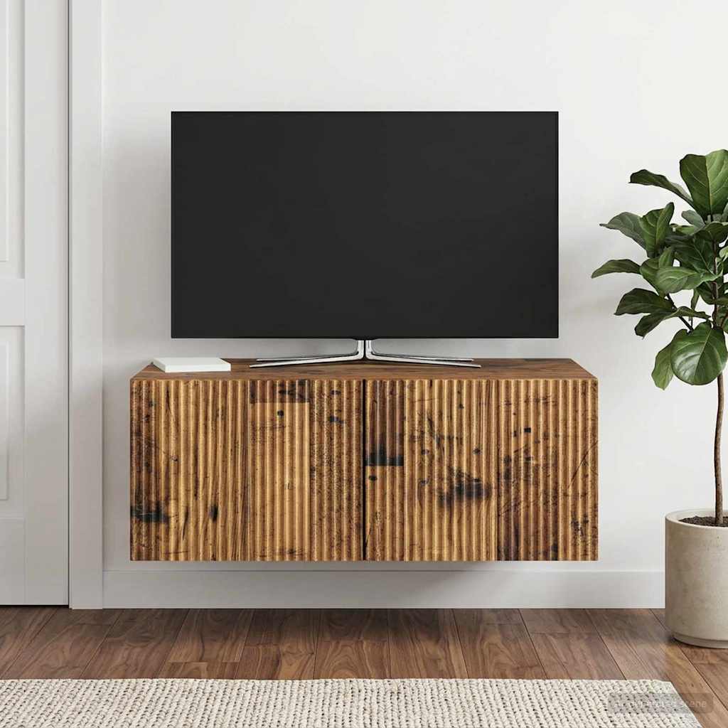 Fali TV szekrény Antik Fa 78,5 x 41 x 30 cm Szerelt Fa