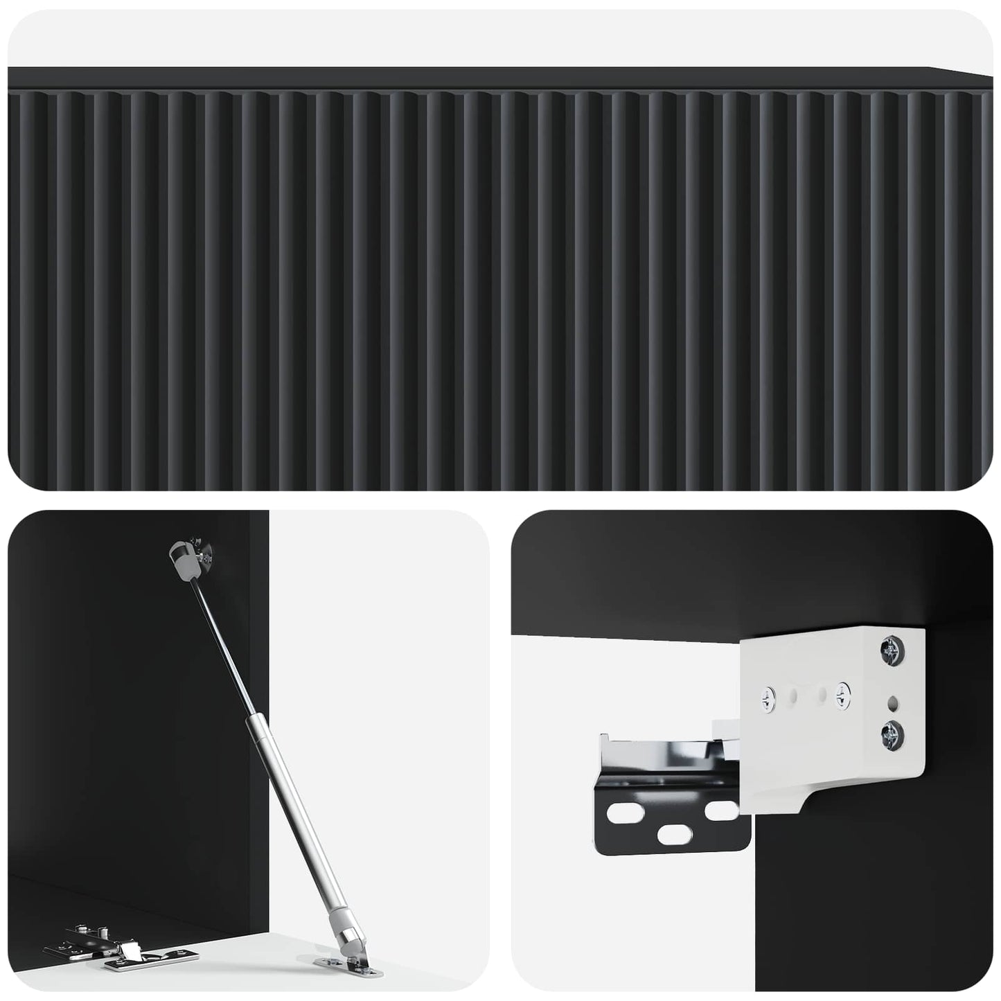 Fali TV szekrény Fekete 98 x 41 x 30 cm Szerelt Fa