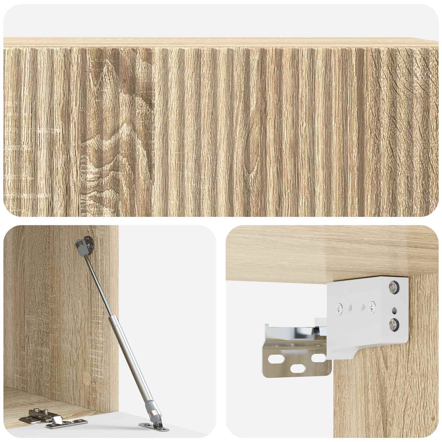 Fali TV szekrény Sonoma Tölgy 98 x 41 x 30 cm Szerelt Fa
